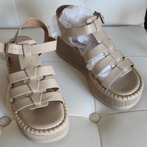 Crown Vintage Beige Strappy Platform Sandals